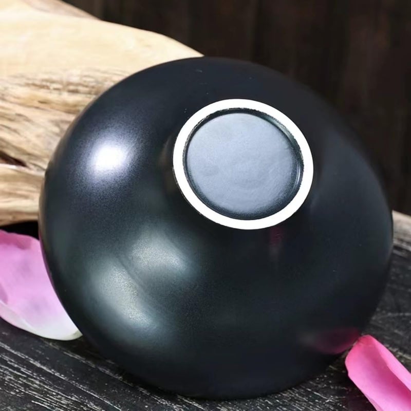 Eggone Japanese Ikebana Kit Floral Frog Japanese Flower Arranging Supplies Flower Container with Needle Straightening Tool & Kenzan - 2.4inch Flower Frog, Bowl Vase (Black Peacock) - Image 4